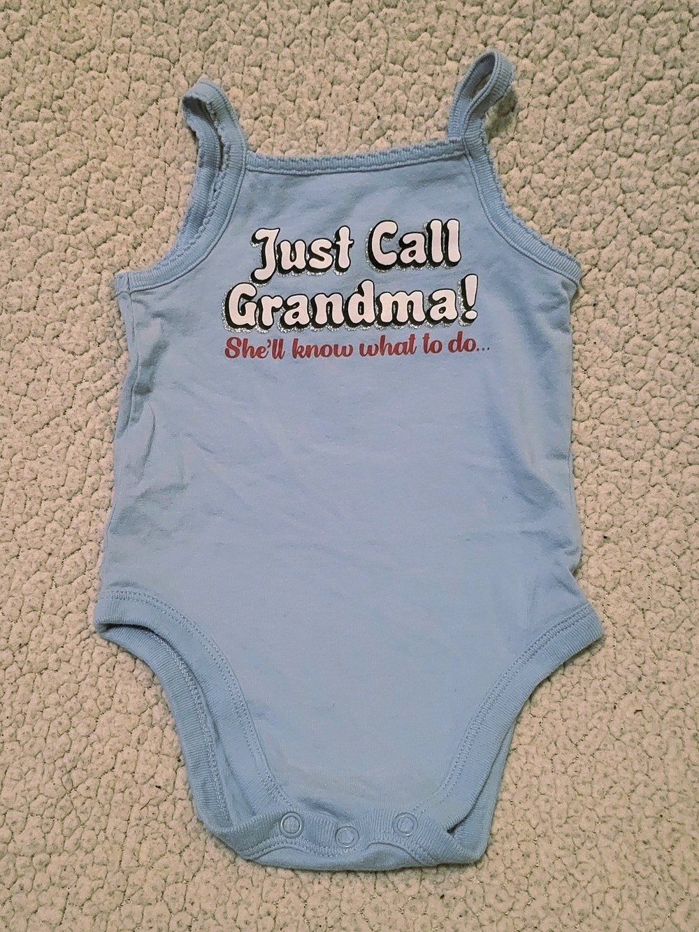 Garanimals Just Call Grandma Blue Sleeveless Baby Bodysuit 6-9M